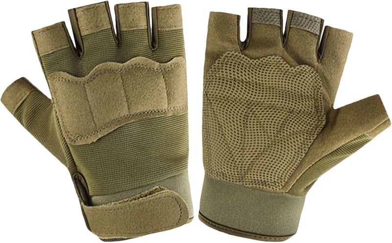 GREUS Kids Tactical Half Finger Riding Bike Gloves Anti-Slip Military Outdoor Training Cycling Camo Sports Gloves for Boys 8-10 - Image 1